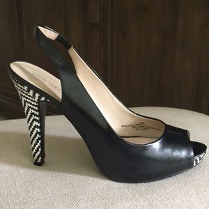 Nine West Black leather w/ black and white heels.